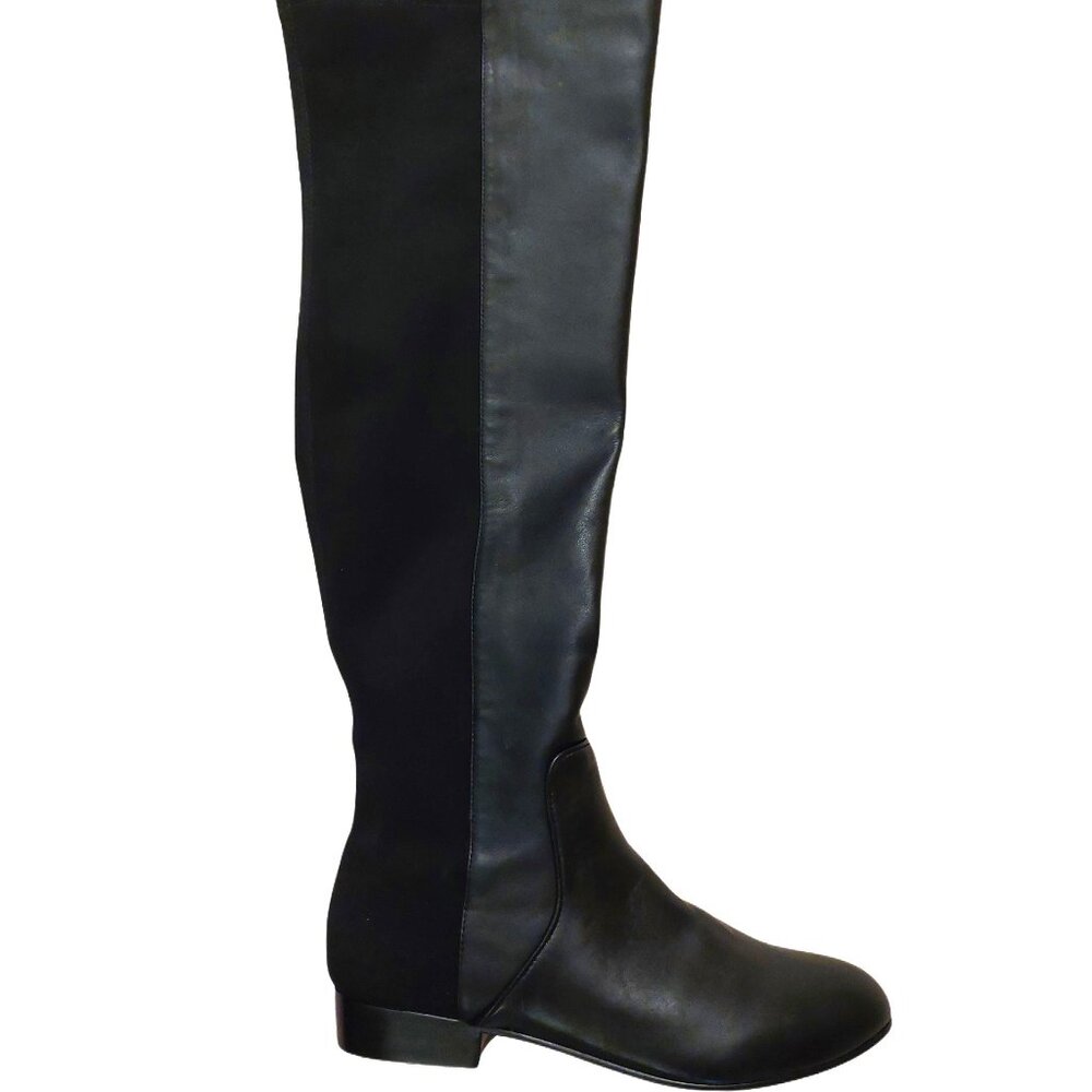 BCBGMAXAZARIA Ma Fillie Knee High Black Leather & Textile Boots Retail $450 - Picture 4 of 8
